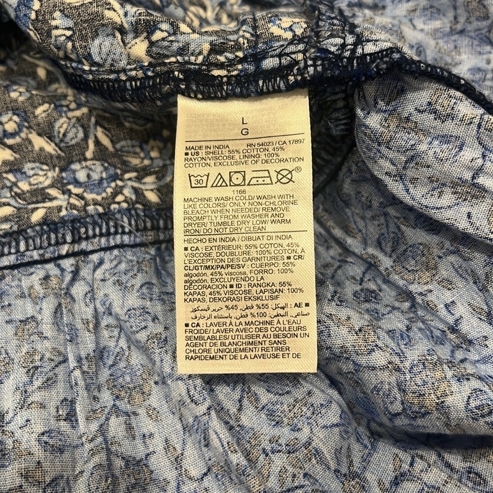 Old Navy Floral Puff-Sleeve Mini Swing Dress | Blue Blossoms | Size Large NWT - Picture 13 of 13